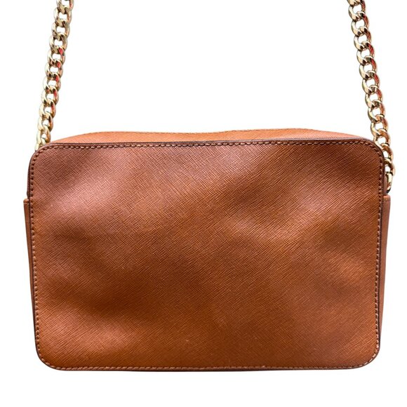 Michael Kors Jet Set Large Saffiano Leather Caramel Cross Body Bag - Picture 2 of 13